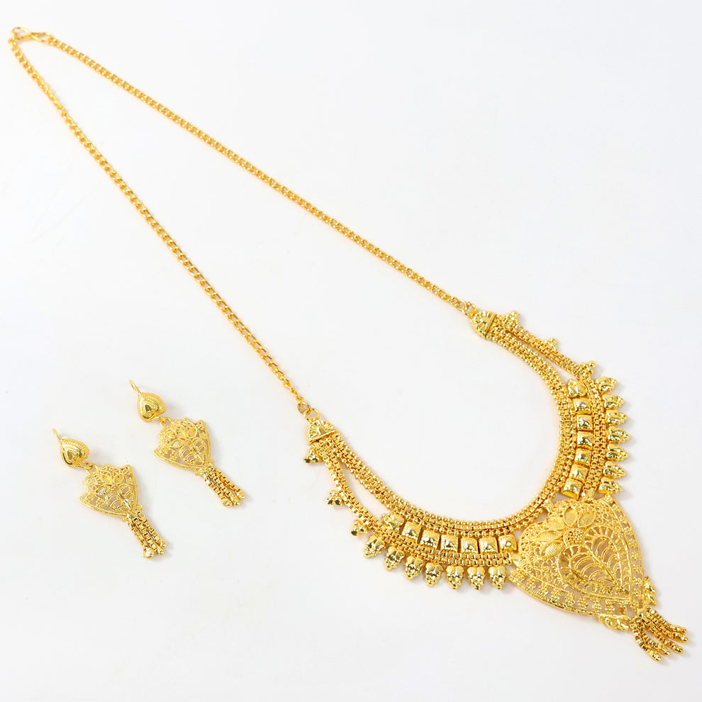 "Traditional Gold Plated Rani Haar"Gold-Plated Kundan Necklace Set