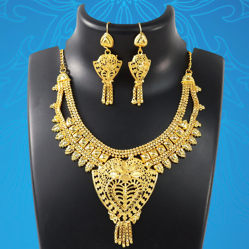 "Traditional Gold Plated Rani Haar"Gold-Plated Kundan Necklace Set